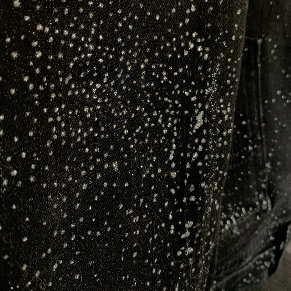 Levi's Black Silver Splatter Paint Jeans 535 SUPER SKINNY sz 30/30 - Picture 9 of 15